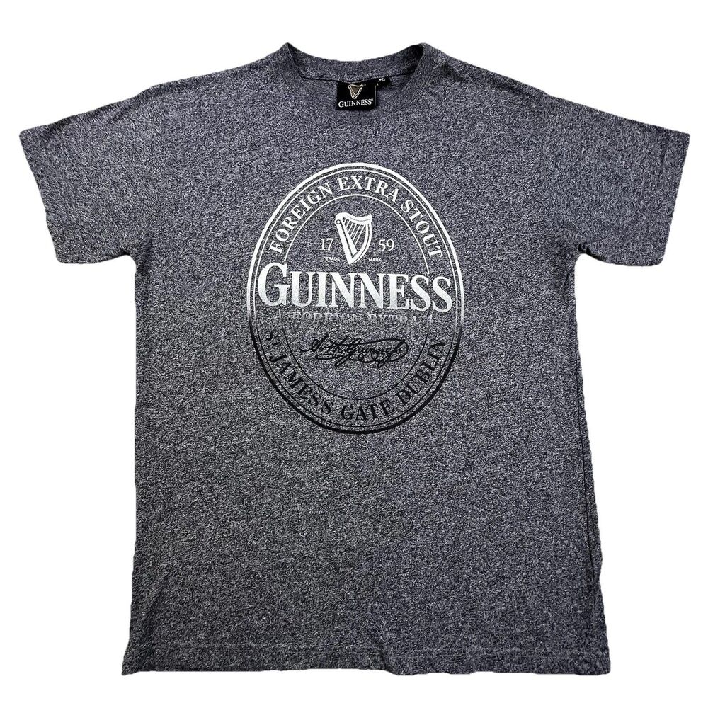 Guinness T-Shirt Men's Medium Gray Tee Extra Stout Beer 1759 Dublin Relaxed Fit